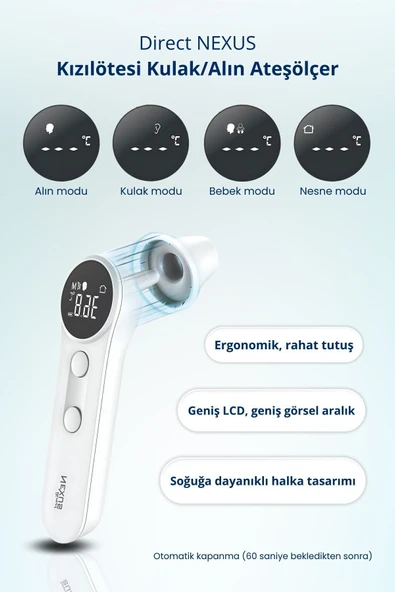 Direct Nexus Yetişkinler Ve Çocuklar İçin Dual Kulaktan Alından Ateş Ölçer - 4