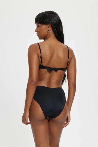 B11090 Straplez Boş Kaplı Boncuklu Bk Tk Siyah - Resim 3