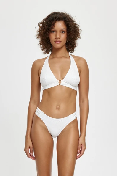 B11004 Uzun Üçgen Bikini Tk Beyaz ürün görseli 1