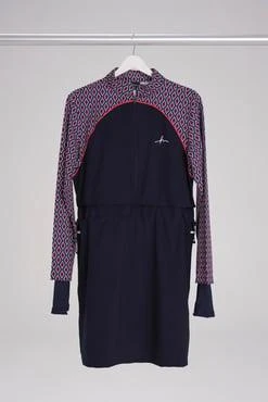 Haşema 2944 Esila Lacivert Kırmızı Kolu Desenli Jileli Tam Tesettür Mayo Üstü LACİVERT-KIRMIZI - Resim 8