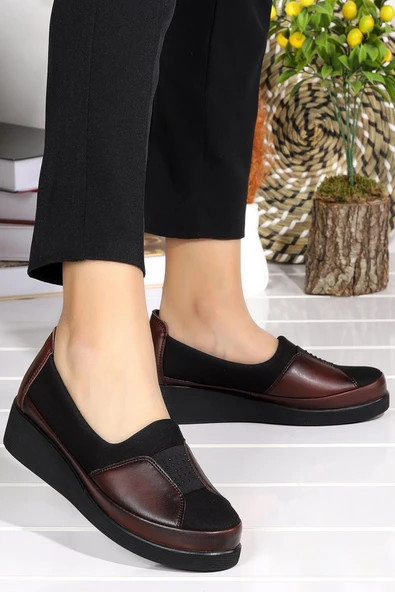 Celira Bordo Günlük Rahat Taban Anne Ayakkabı HS00320 - 5