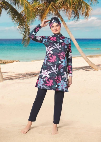 Ruko Maio 22147 Renkli Kadın Likralı Tesettür Mayo ürün görseli