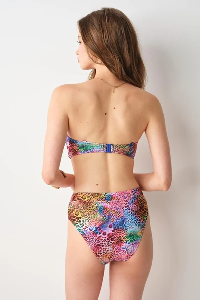 NO GOSSİP ELLA YÜKSEK BEL V KESİM TEK ALT BİKİNİ LEOPAR - Resim 2