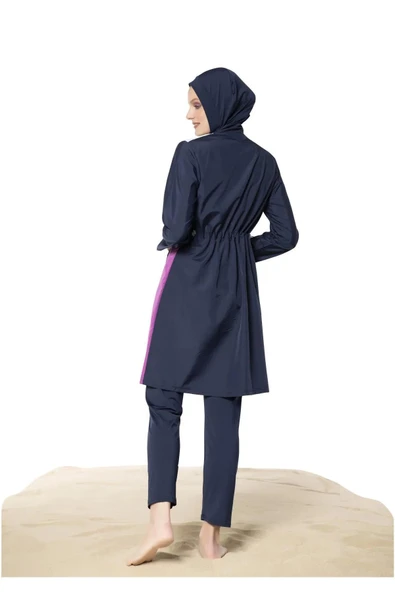 Ruko Maio 22143 Kadın Paraşüt Tesettür Mayo İndigo 2 Tam Tesettür - Resim 2