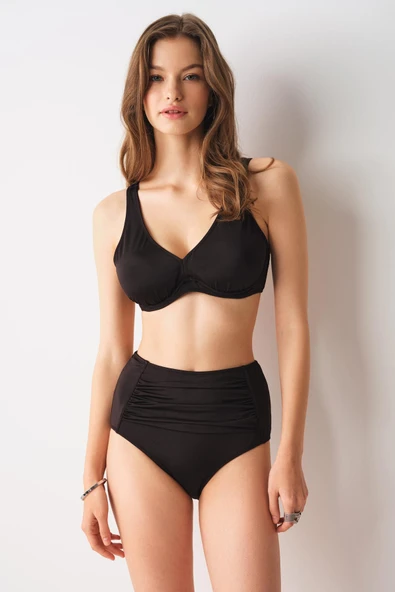 No Gossip Sasha Balenli Toparlayıcı Bikini Üstü BLACK - 3