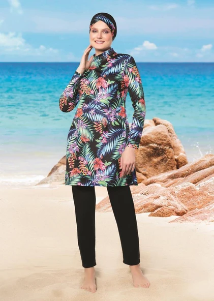 Ruko Maio 22147 Renkli Kadın Likralı Tesettür Mayo ürün görseli