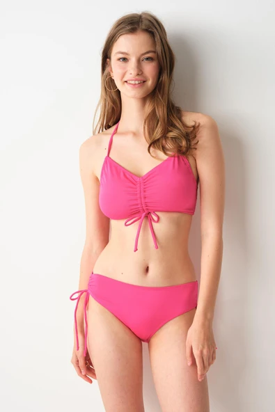 NO GOSSİP FREEZ SÜRGÜLÜ BÜSTİER TEK ÜST BİKİNİ PEMBE ürün görseli 1