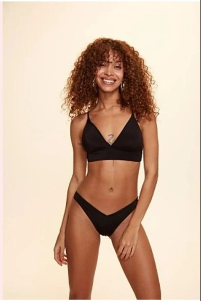 No Gossip 249118 Kadın Crush Sırtı Çapraz Üçgen Bikini Üstü Siyah ürün görseli 1