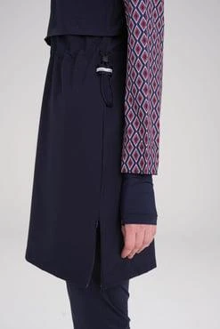 Haşema 2944 Esila Lacivert Kırmızı Kolu Desenli Jileli Tam Tesettür Mayo Üstü LACİVERT-KIRMIZI - Resim 7