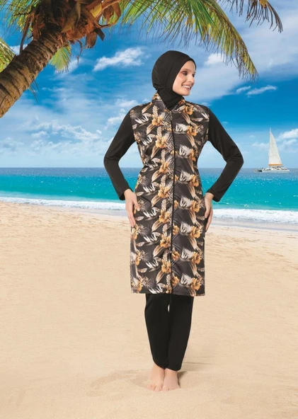 Ruko Maio 22145 Renkli Kadın Desenli Tesettür Mayo ürün görseli