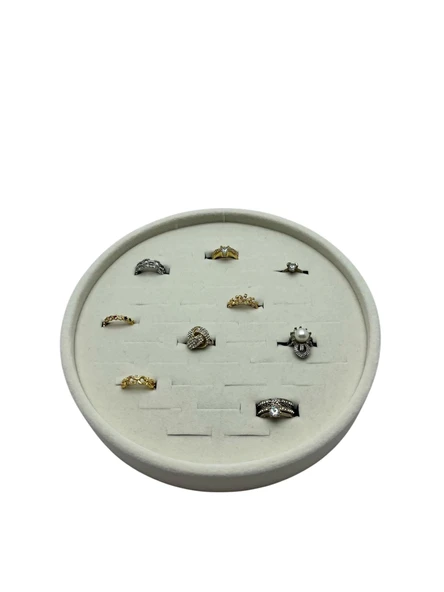 Silindir Model Süet Kumaş 20/20 cm Batırmalı Yüzük Tablası - Resim 3