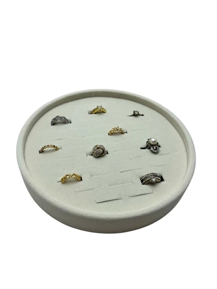 Silindir Model Süet Kumaş 20/20 cm Batırmalı Yüzük Tablası - Resim 5