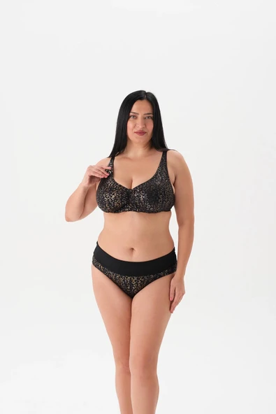 4088BK BALENLİ TOPARLAYICI BİKİNİ TK. Siyah - Resim 2