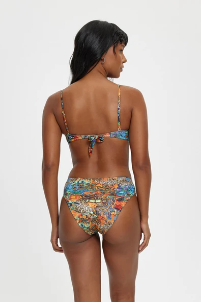 B11019 BOŞ KAPLI STRAPLEZ BİKİNİ TAKIMI ORANJ - Resim 4