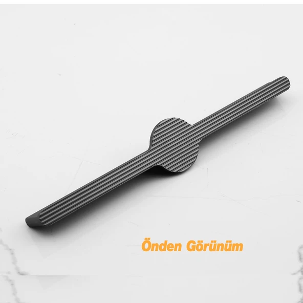 Saral Çizgili Füme Renk Metal Kulp 224 mm 22.4 cm Mobilya Çekmece Mutfak Dolabı Dolap Kapak Kulplar - Resim 6