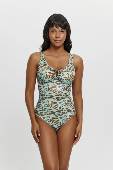 M12047  Toparlayıcılı Telli Önü Tünelli Mayo TURKUAZ ürün görseli 1