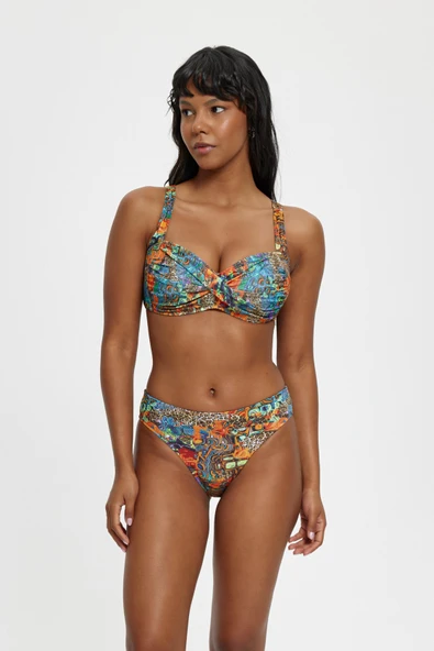 B11018 BOŞ KAPLI TOPARLAYICI BİKİNİ TAKIMI ORANJ ürün görseli