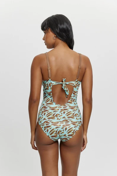 M12047  Toparlayıcılı Telli Önü Tünelli Mayo TURKUAZ - Resim 3