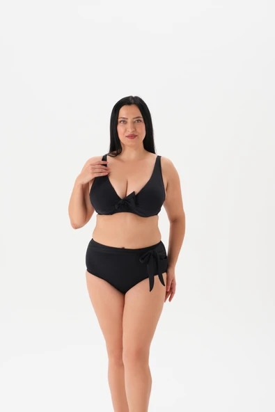 4026BK BALENLİ TOPARLAYICI BİKİNİ TK. Siyah ürün görseli 1