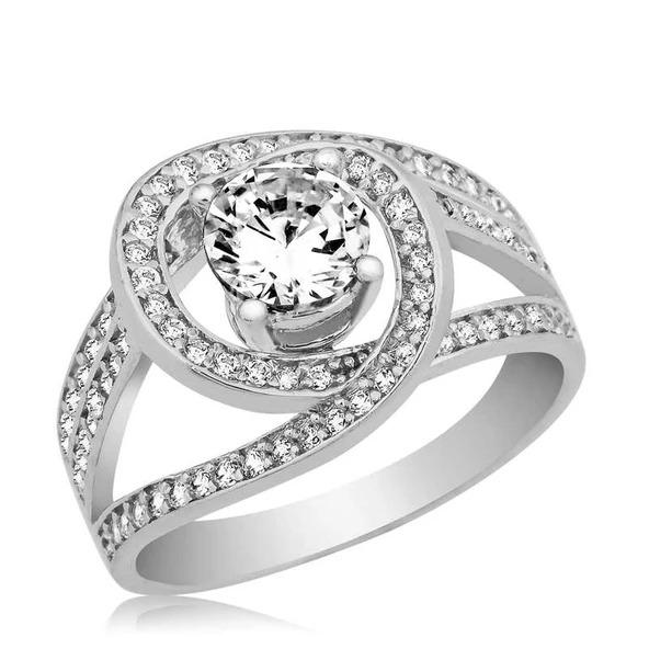 Gümüş Tek Taşlı Bayan Yüzük