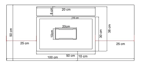 Real Stone Flatstone 100x50 Siyah Etajerli Granit Banyo Lavabosu - 3