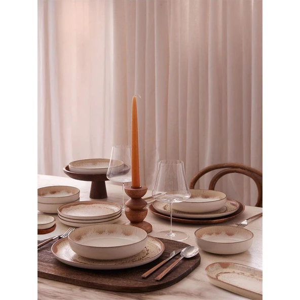 Kütahya Porselen Moderna 30 Parça Yemek Takımı Tarçın 880914
