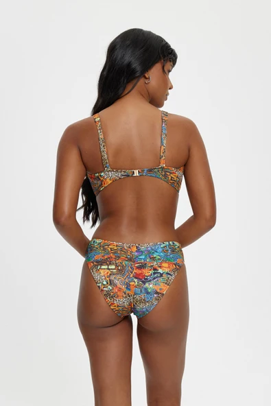 B11018 BOŞ KAPLI TOPARLAYICI BİKİNİ TAKIMI ORANJ - Resim 4