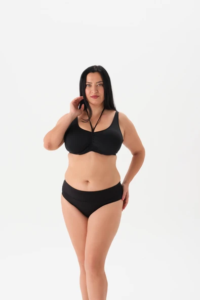 4055BK BALENLİ TOPARLAYICI BİKİNİ TK. Siyah ürün görseli 1