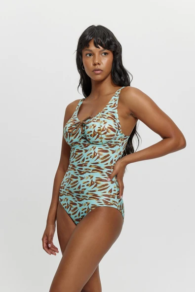 M12047  Toparlayıcılı Telli Önü Tünelli Mayo TURKUAZ - Resim 2