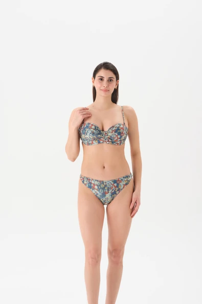 4363BK STRAPLEZ KAPLI BİKİNİ TK. Kiremit-Mavi