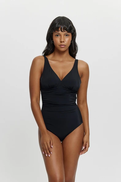 M12015 V Yaka Toprlayıcı Mayo Siyah ürün görseli