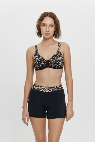 B11103 Geniş Üçgen  Şortlu Bikini Takımı Siyah ürün görseli 1