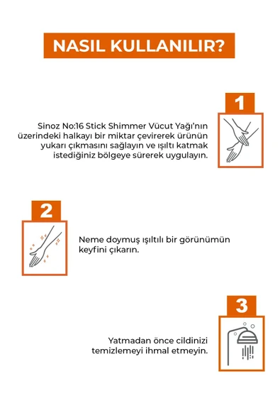 SİNOZ NO:16 IŞILTILI NEMLENDİRİCİ STİCK VÜCUT BAKIM YAĞI 18 GR. - 4
