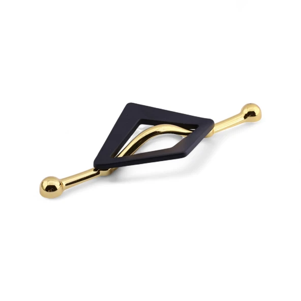 Altın Siyah Metal Kulp 96 mm Dekoratif Dolap ve Çekmece Kapak Kolu Lüx Mobilya Gold Kulpları - 7