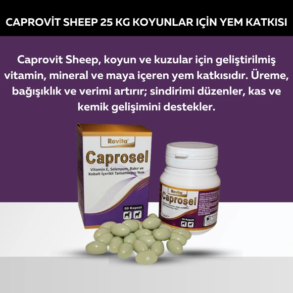 Royal İlaç Rovita Caprosel 50 Capsul Kuzular Için Selenyum Ve E Vitamini Takviyesi ürün görseli