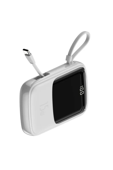 Baseus Qpow Lightning Kablolu Beyaz 10000 mAh Powerbank Teşhir - 4