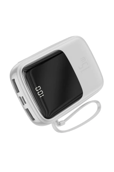 Baseus Qpow Lightning Kablolu Beyaz 10000 mAh Powerbank Teşhir - 2