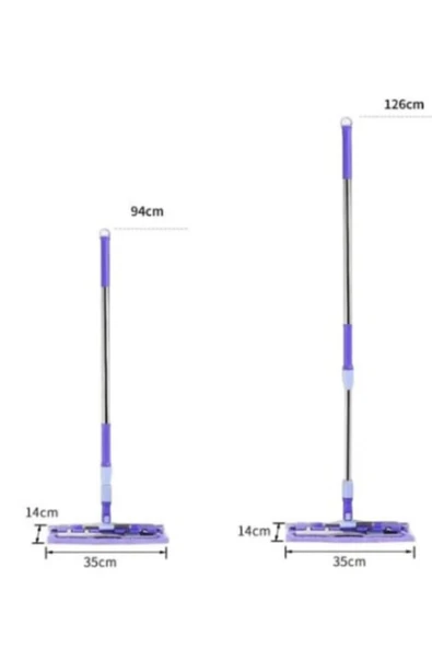 Mandallı Sihirli Mop Ayarlanabilir Teleskopik Sap , Istediğin Bezi Tak Kullan, Yer Duvar Tavan Mopu - 3