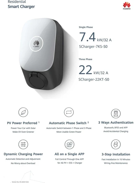 Huaweı Ac 22 Kw Elektrikli Araç Şarj Ünitesi (Rfıd'li) - 2