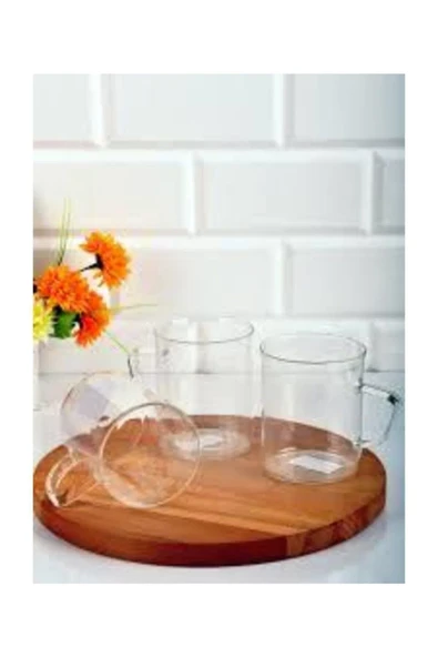 6 Adet Borosilikat Isıya Dayanıklı Termısıl Cam Kupa Bardak Fma08432 - 2