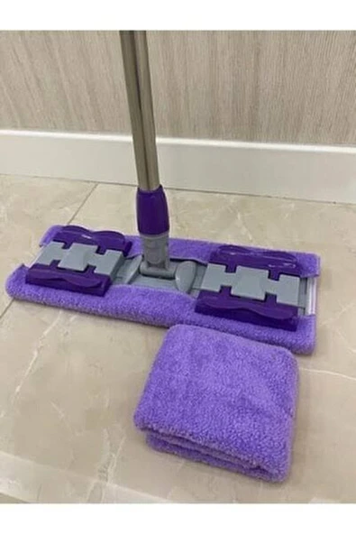 Mor Teleskopik Mandallı Mikrofiber Sihirli Mop Yüzey Temizleyici (duvar,fayans,yer,cam) - 2