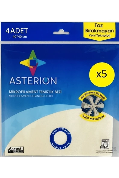 Temizlik Bezi Mikrofilament 4'lü X 5 Adet (toplam 20 Adet Bez)