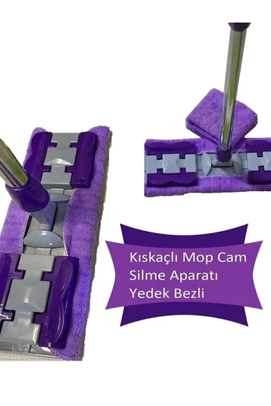 Sihirli Mandallı teleskobik Mob Temizlik Seti 1 adet yedek bezi ile