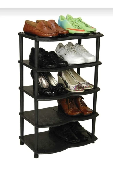 Plastik Ayakkabılık 5 Katlı Siyah - 2