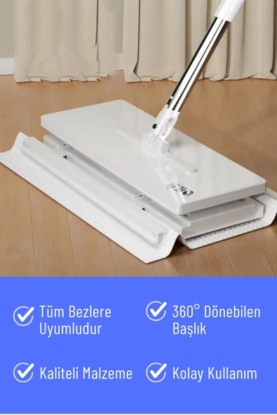 Akıllı Mop Paleti Otomatik Temizlik Seti - 10 Adet Bez Hediyeli  Otomatik Yengeç Mop, - 2