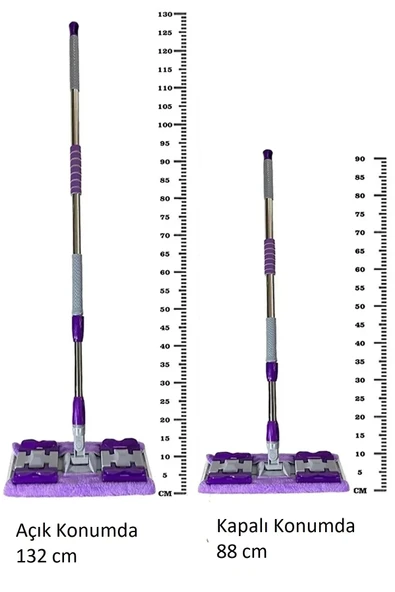 Paspas Ve Mop Mor Mandallı / Kıskaçlı Istediğin Bezi Alkano Tak Yer Duvar Cam Silme Mopu - 2