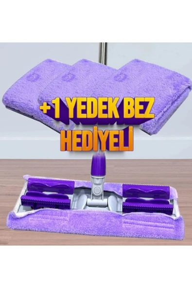 Mandallı Sihirli Mop Ayarlanabilir Teleskopik Sap , Istediğin Bezi Tak Kullan, Yer Duvar Tavan Mopu - 2