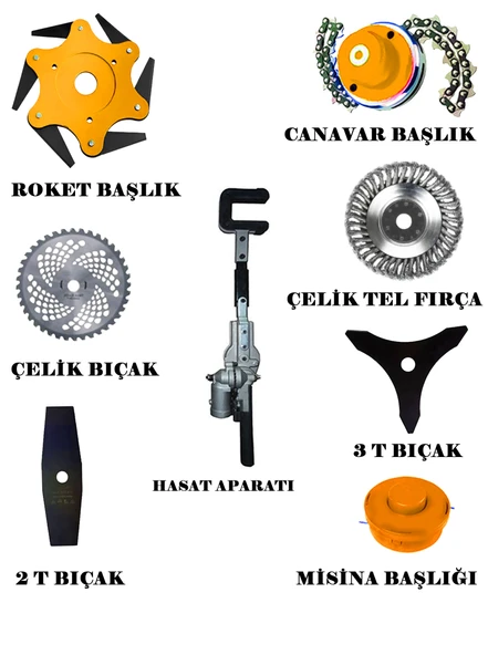 EISENN Hero 9000 Sırt tipi Benzinli Motorlu Tırpan + Zeytin Badem Hasat Makinası 9 Parça Özel Set - 3