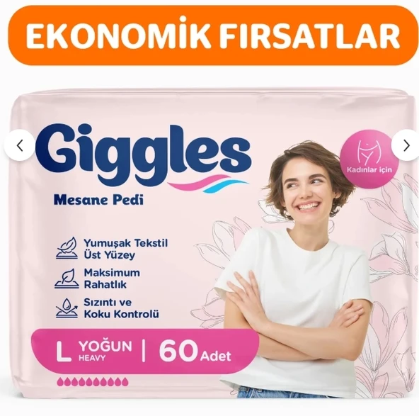 giggles Kadın Mesane Pedi Large(Yoğun) 60 Adet ürün görseli 1