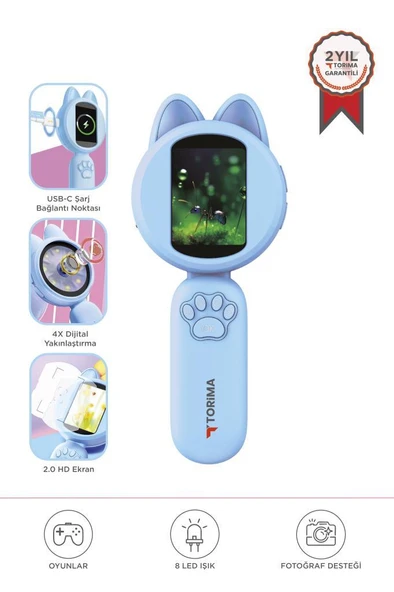 Torima TSM-02 Mavi Mini Dijital Mikroskop ürün görseli